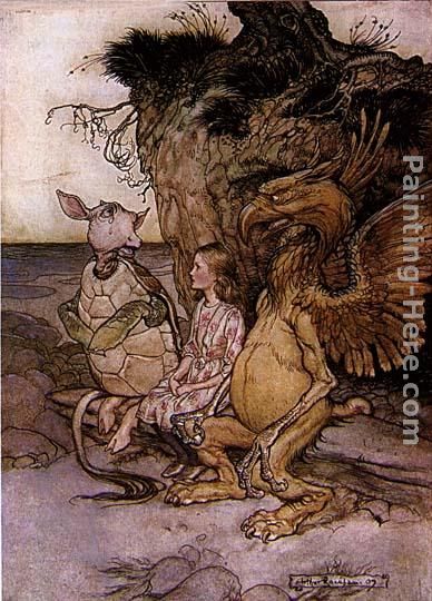 Alice in Wonderland The Mock Turtle's Story painting - Arthur Rackham Alice in Wonderland The Mock Turtle's Story art painting